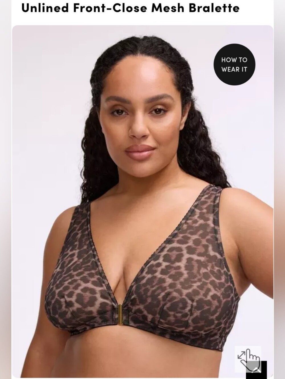 Unlined Front-Close Mesh Bralette - Leopard Print Torrid 3x